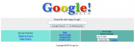 Easter Eggs de Google: Google 1998